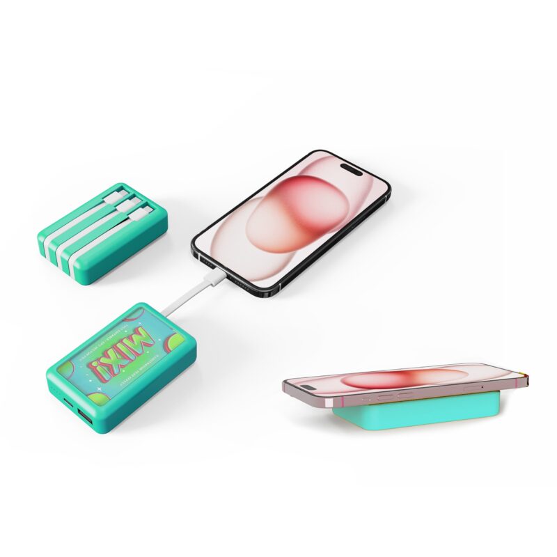 Draadloze Powerbank met Ingebouwde Kabels - Afbeelding 3